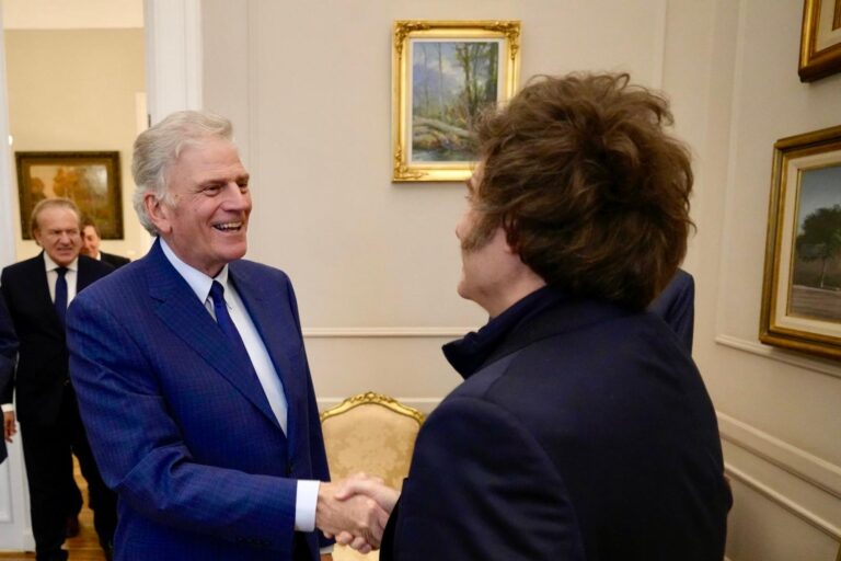 Franklin Graham se reúne con el presidente Javier Milei unos días antes de Esperanza Buenos Aires 