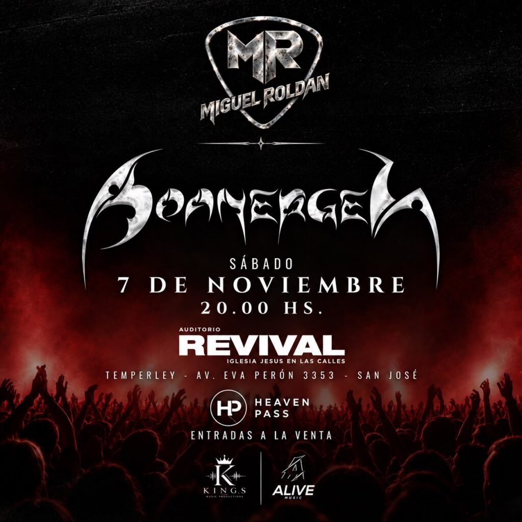 Cumbre del metal cristiano: Boanerges y Miguel Roldán se unen en un show histórico en el Auditorio Revival